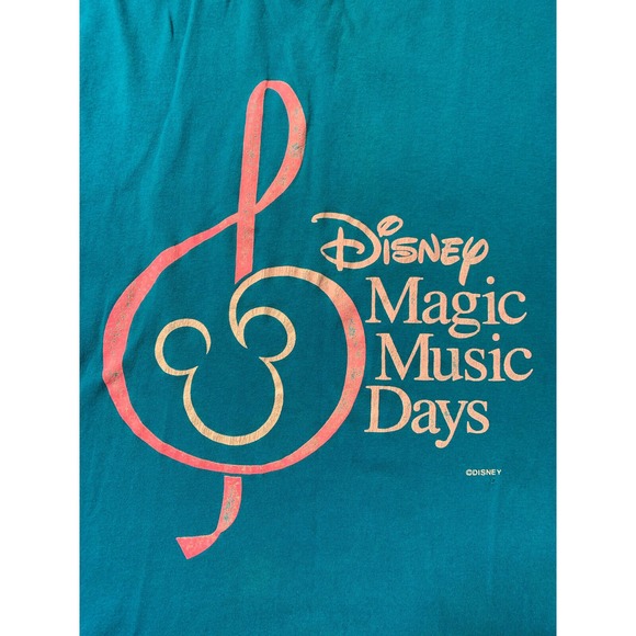 Vintage Disney Designs Magic-Music-Days T-Shirt Large 90s Single-Stitch Tee - Picture 3 of 9
